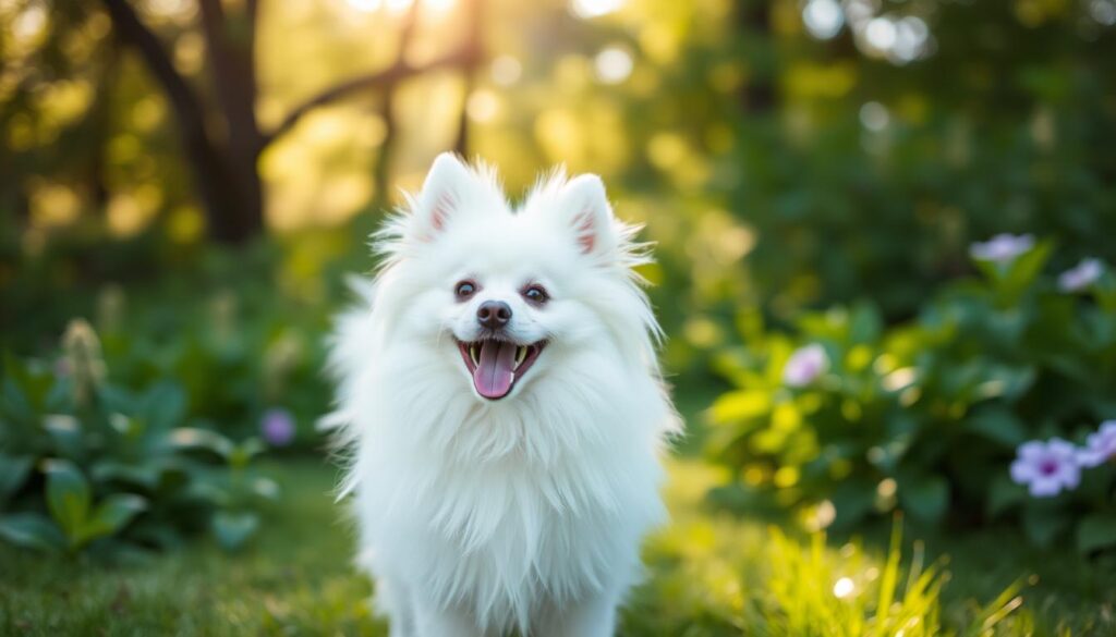 Japanese Spitz fluffy white dog